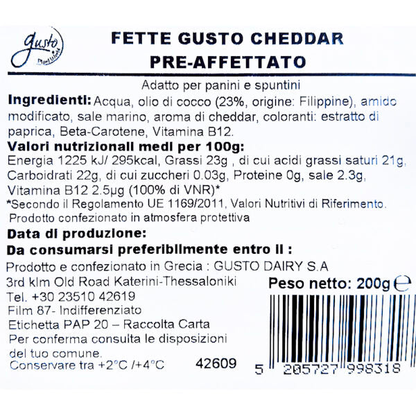 Vgusto Fette gusto Cheddar 200 gr