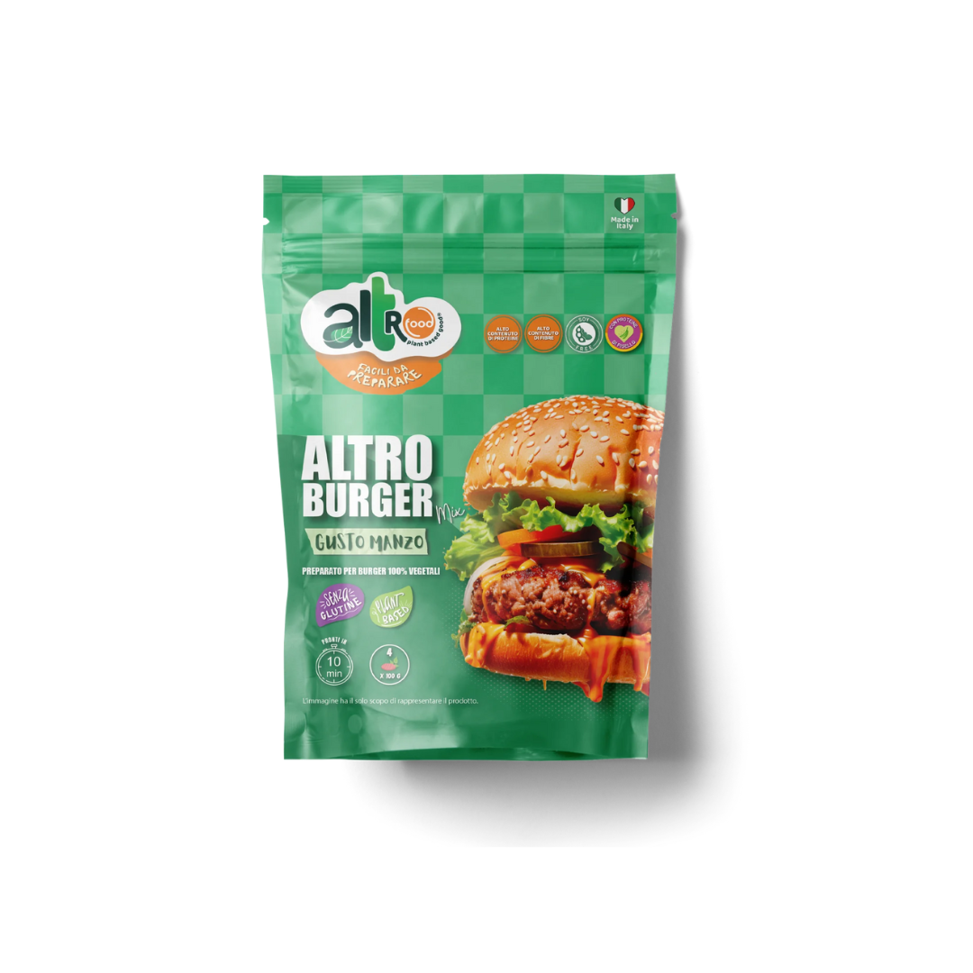 Preparato per burger alternativo. ALTRO BURGER MIX gusto manzo