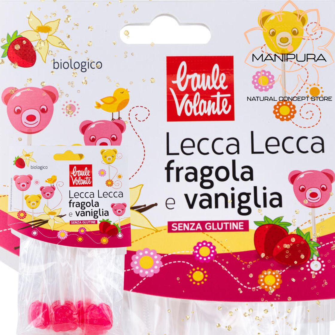 Lecca lecca fragola e vaniglia