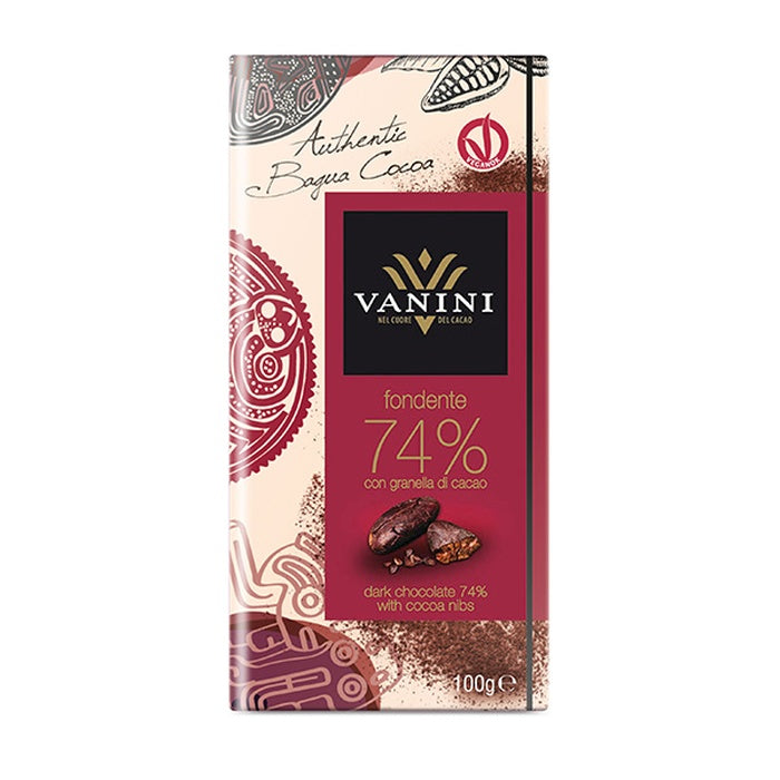Tavoletta Vanini Bagua Fondente 74% con granella di cacao