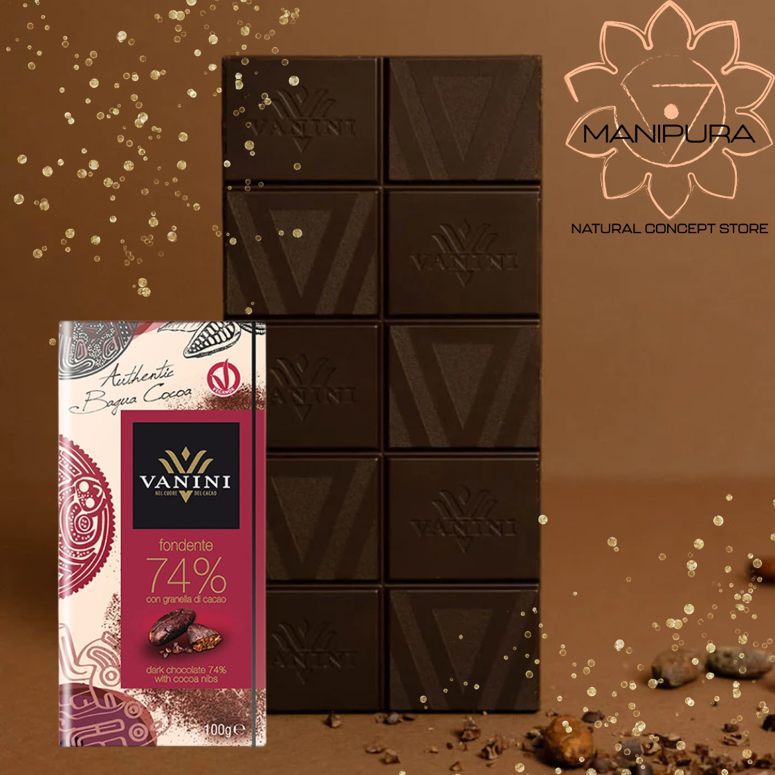 Tavoletta Vanini Bagua Fondente 74% con granella di cacao