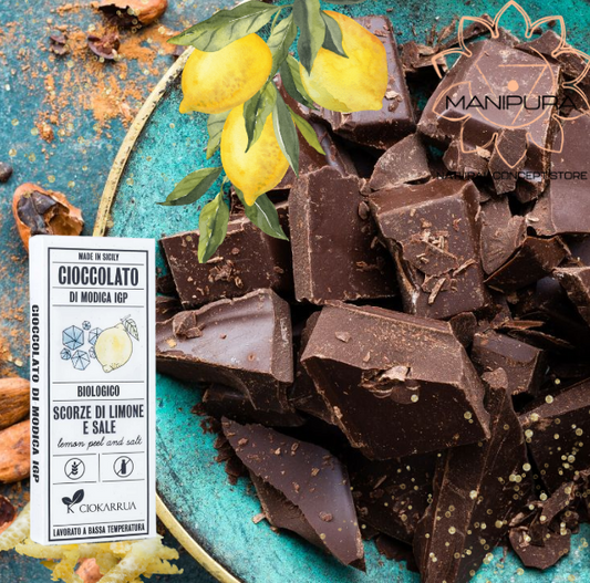 Tavoletta di Cioccolato Fondente di Modica IGP Biologico - Scorze di Limone