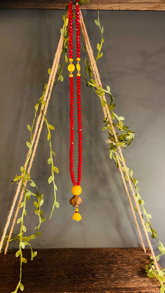 Mala in pietre dure – Rosso & Senape