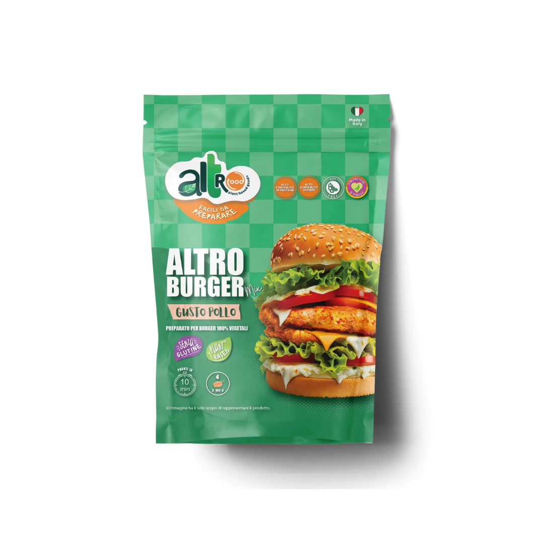 Preparato per burger alternativo.ALTRO BURGER MIX gusto pollo.