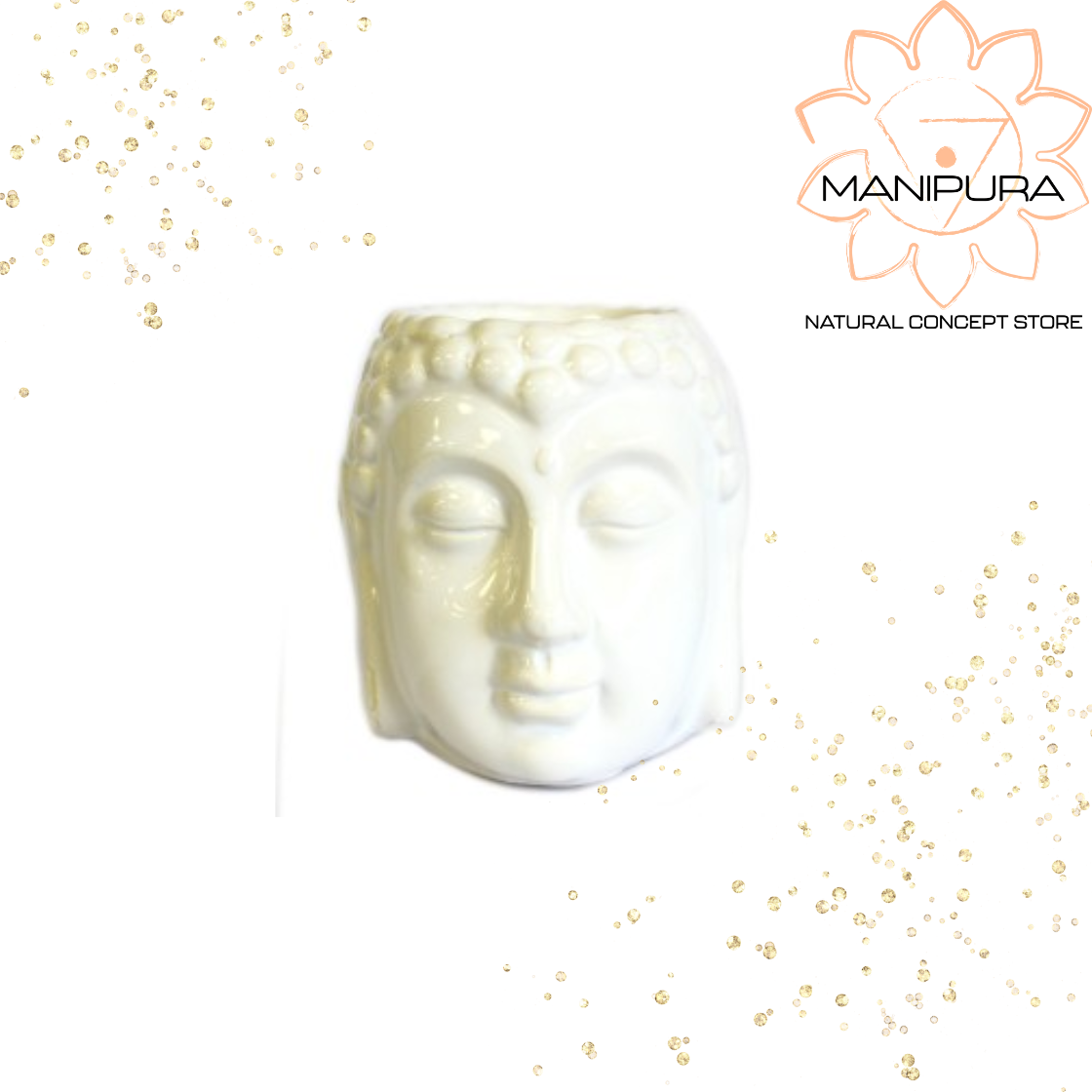 Bruciatore con candela Buddha - Blu  - Bianco - Arancio