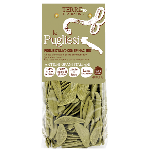 Terre E Tradizioni - Le Pugliesi - Pasta Foglie d'Ulivo con spinaci bio